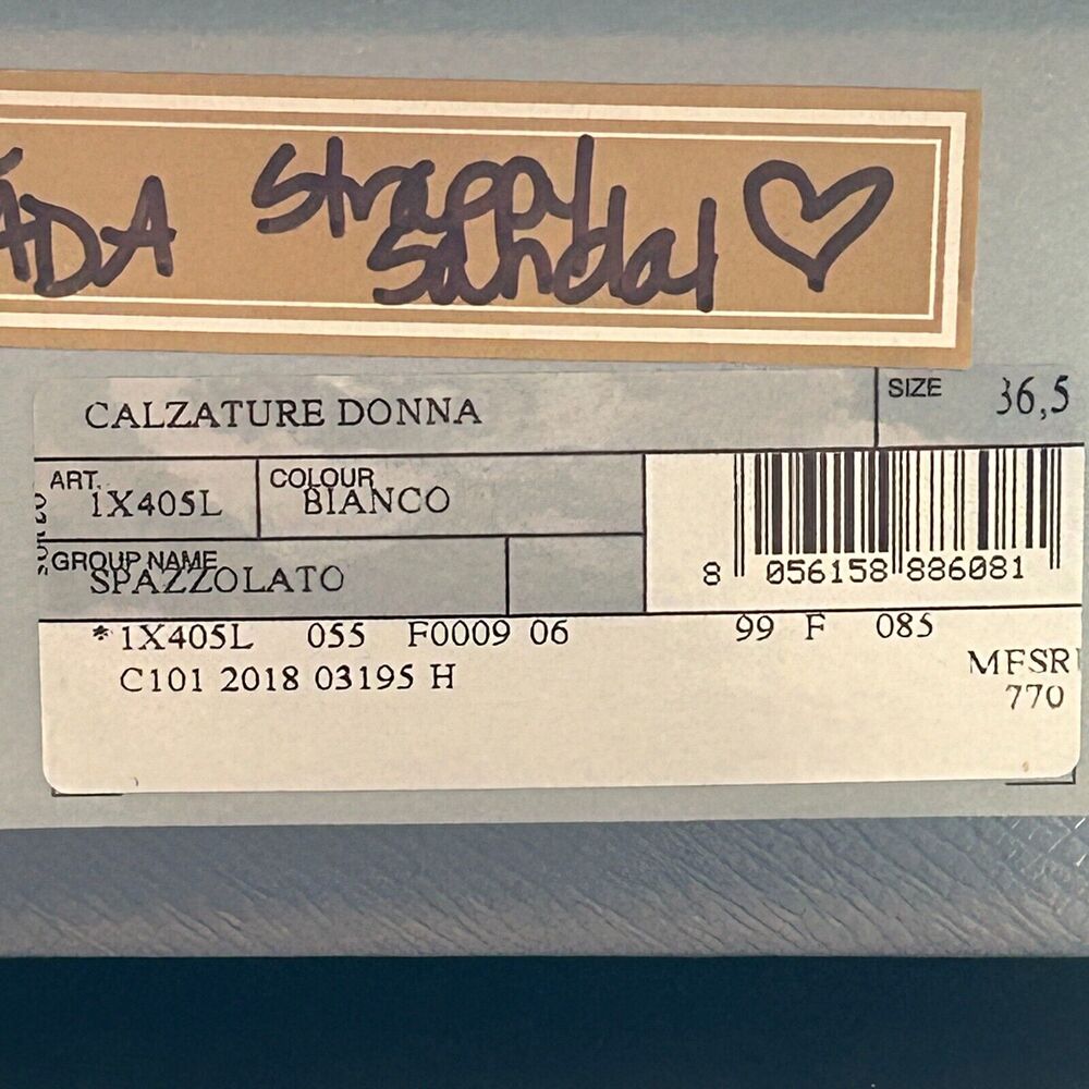 Prada Milano Calzature Donna Spazzolato Sandal Bianco Women IT 36.5/US 6.5 - Picture 12 of 12